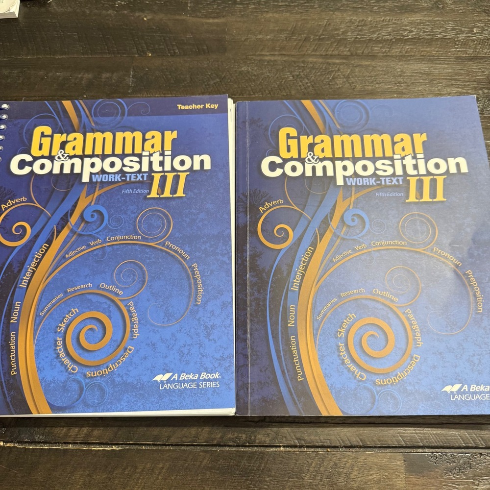 Abeka Grammar and Composition III 5th Edition Student & Teacher Key Set 4 Books‎